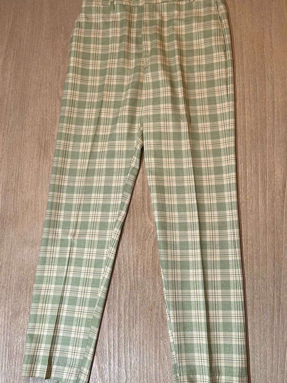 Vintage Levi’s Sta-Prest Plaid Pants 31x29 Sage Green 70s Preppy Mod Slacks